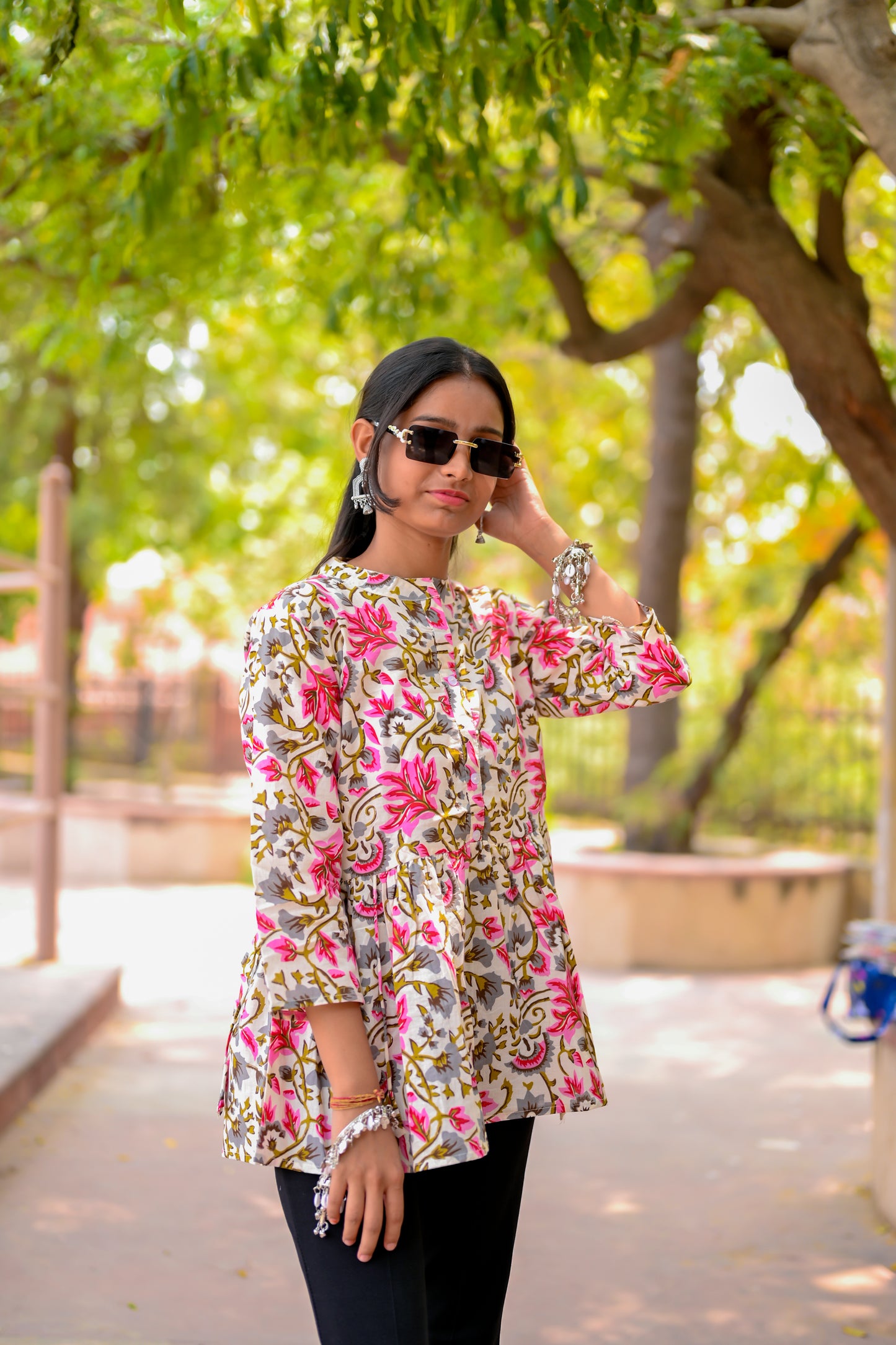 Rajasthani Pink Phool Kurti