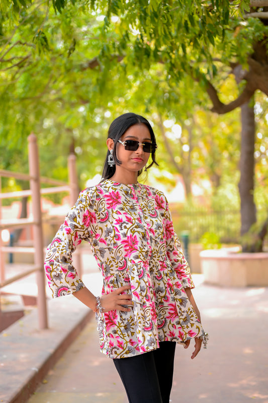 Rajasthani Pink Phool Kurti