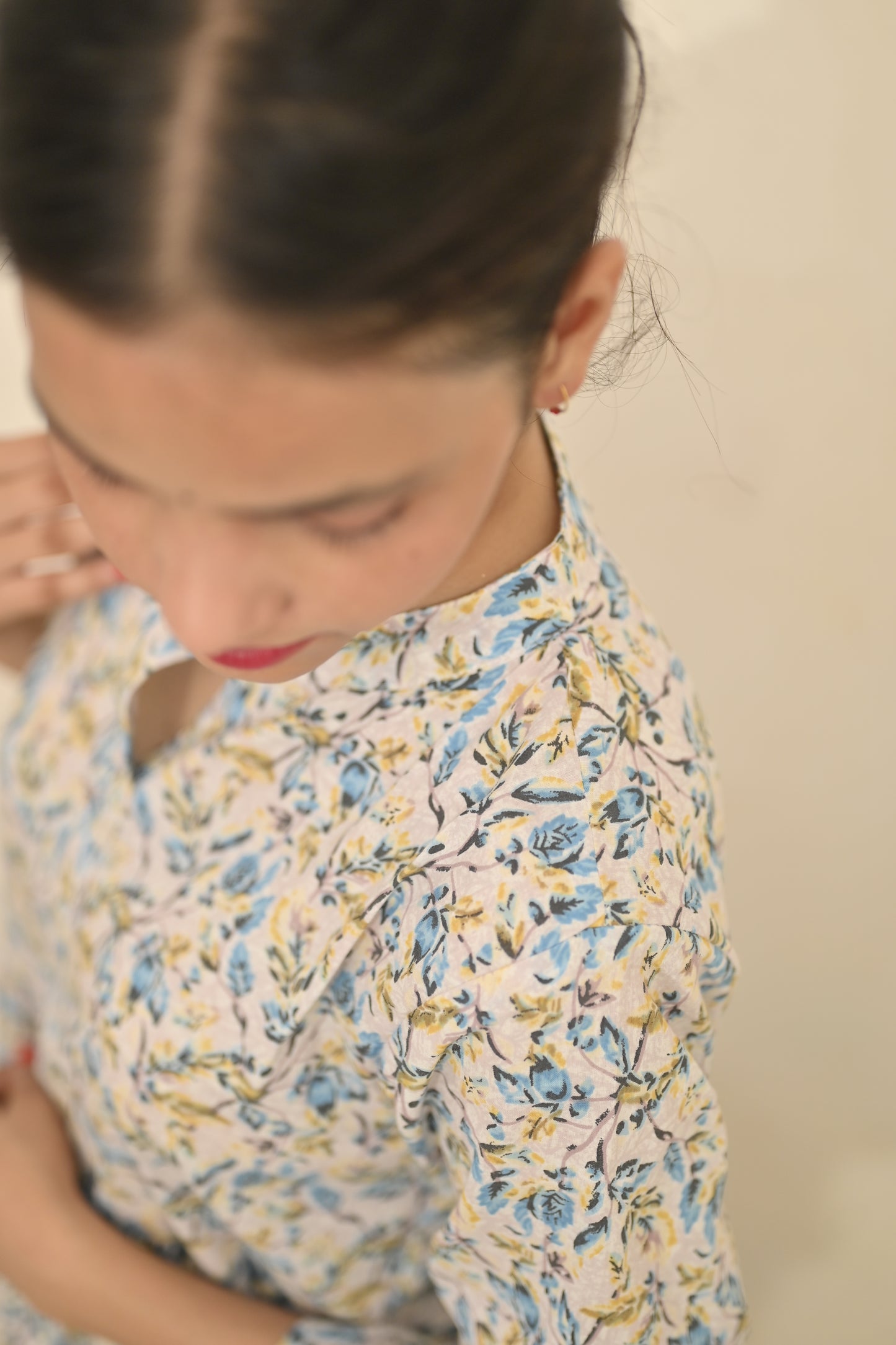 Pastel Bloom Printed Cotton Peplum Kurti 🌸