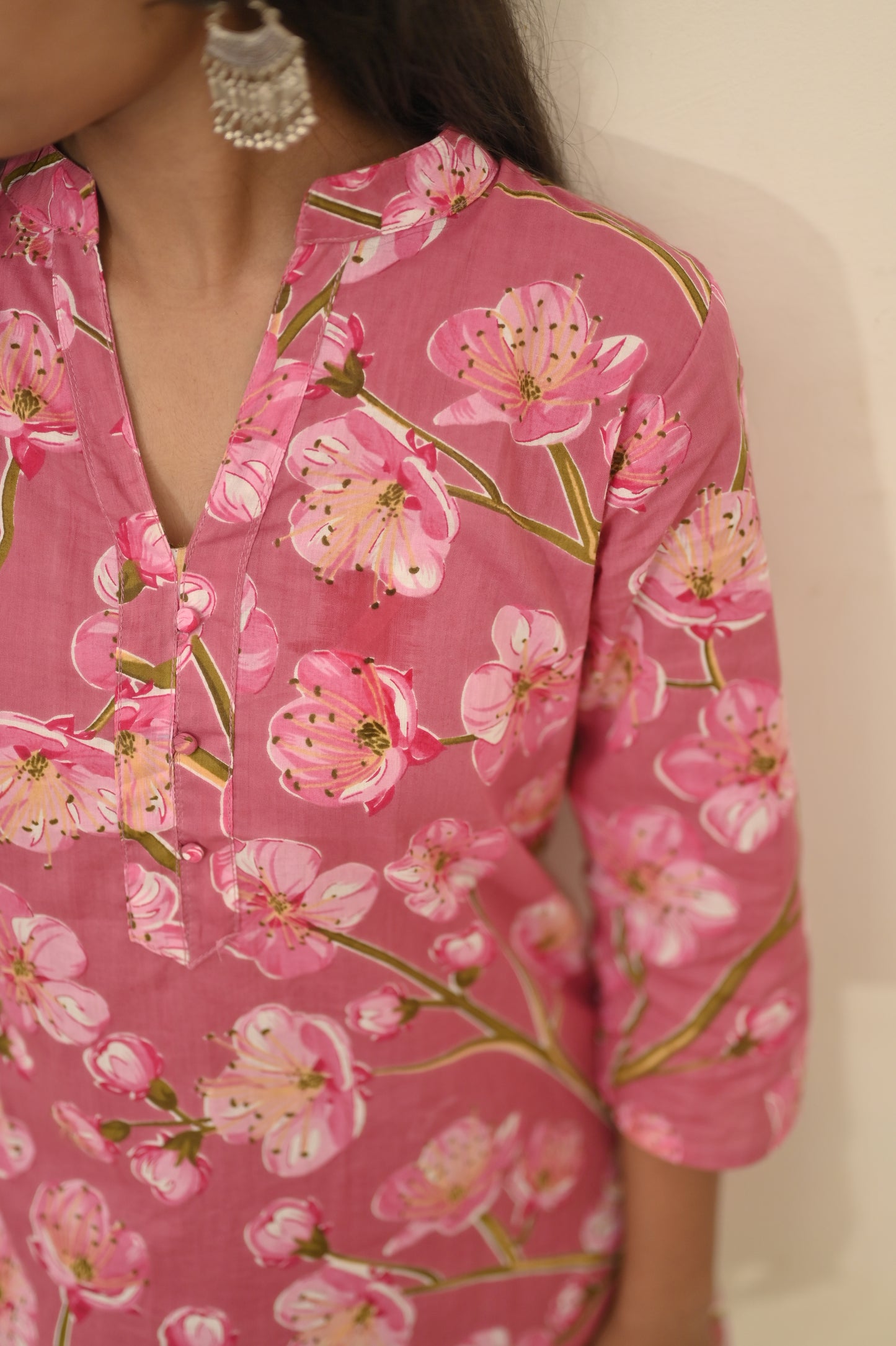 Short Floral Print Kurti for Womens