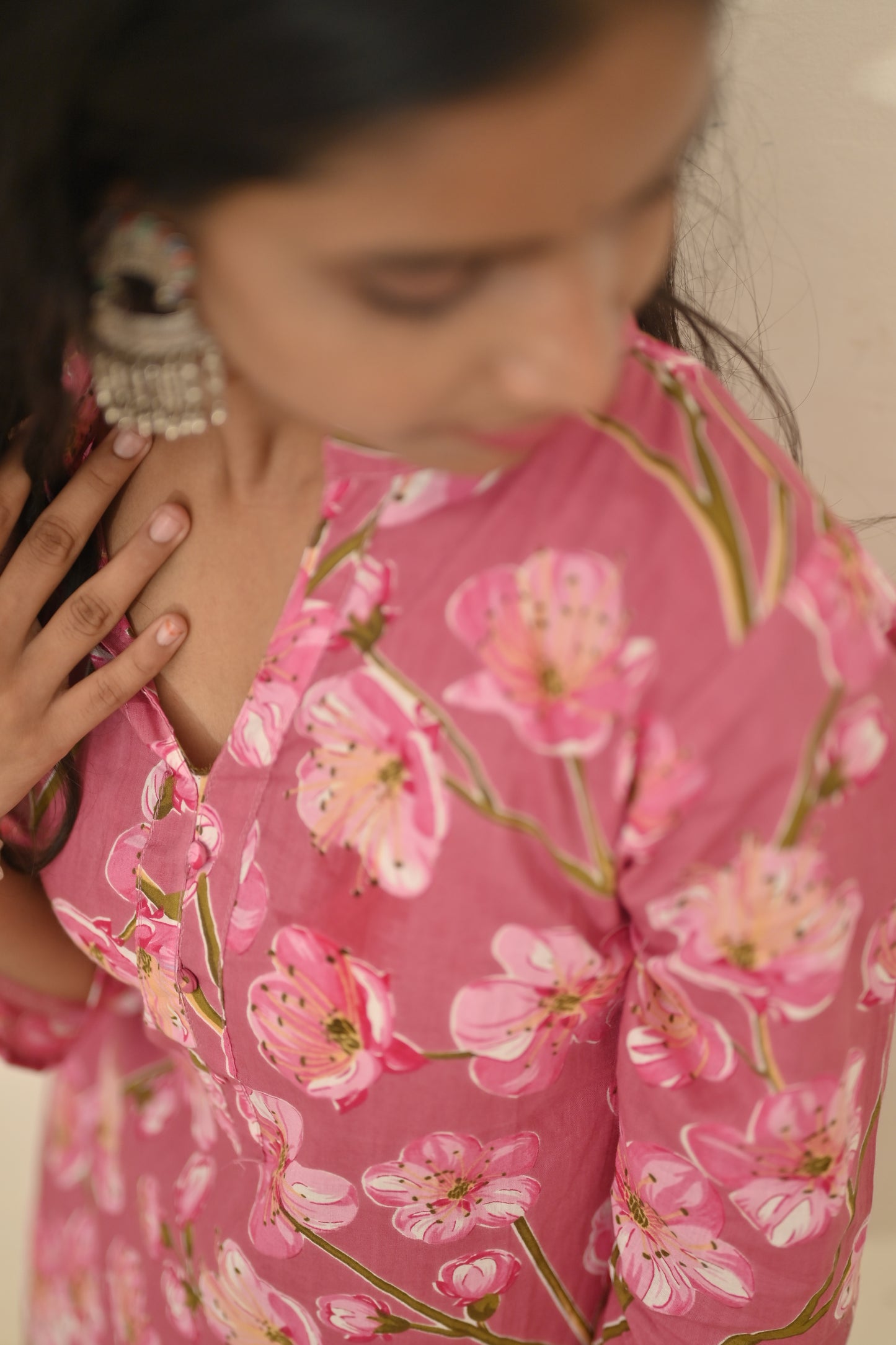 Short Floral Print Kurti for Womens