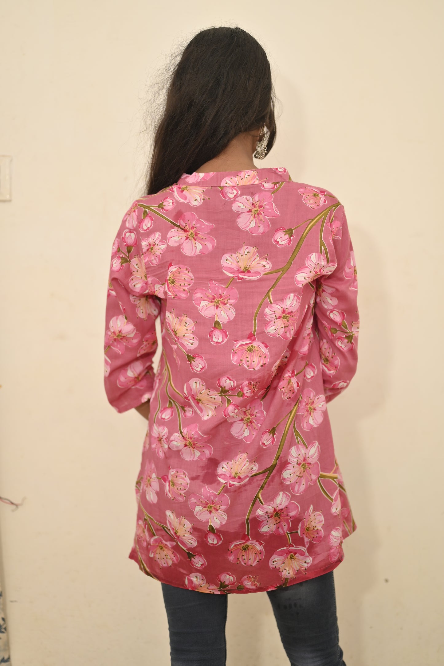 Short Floral Print Kurti for Womens